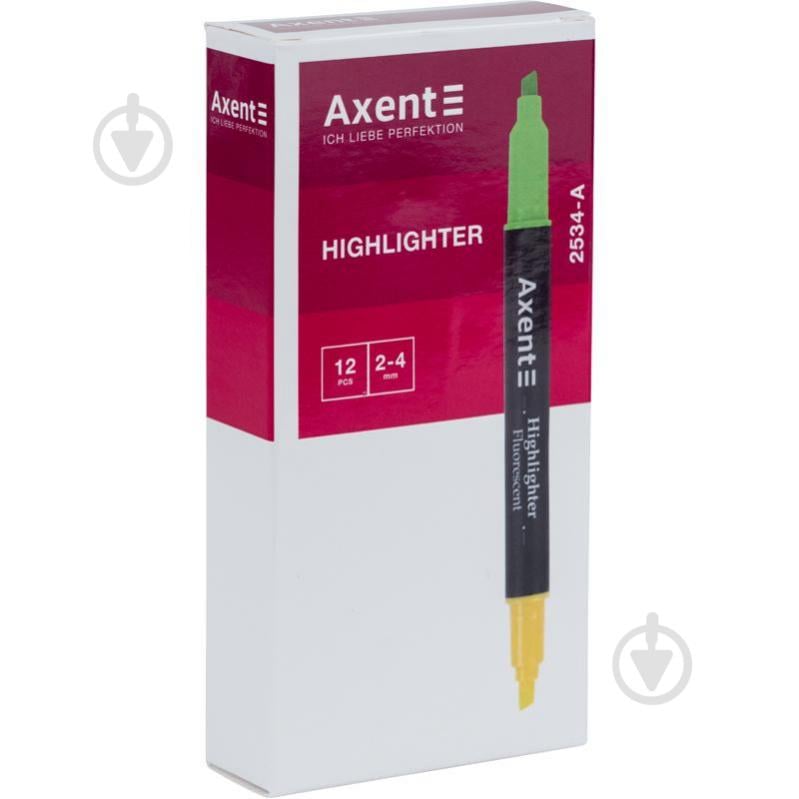 Маркер Axent Highlighter Dual 2-4 мм клиноподібний блакитний+жовтий 2534-02-A - фото 2