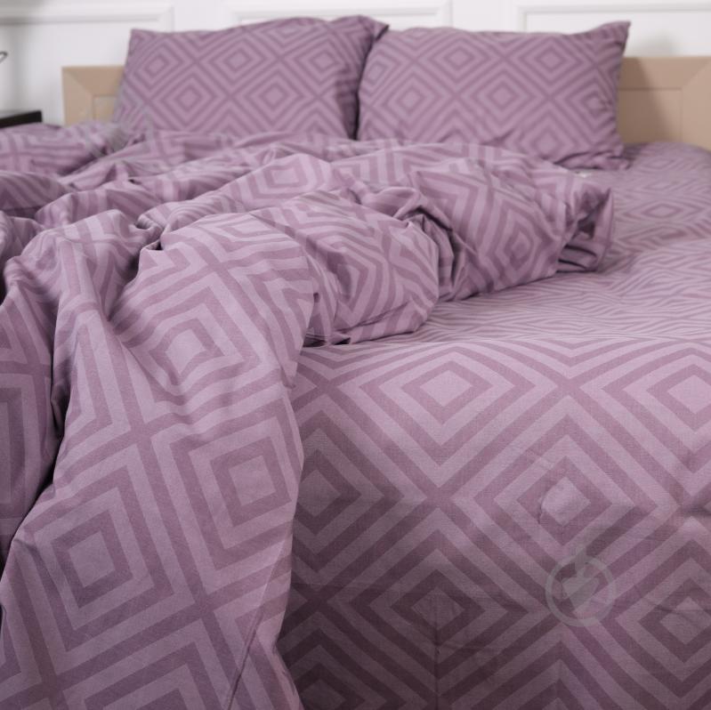 Комплект постельного белья Бязь 17-0626 Geometry Purple 143х210 см фиолетовый MirSon - фото 2