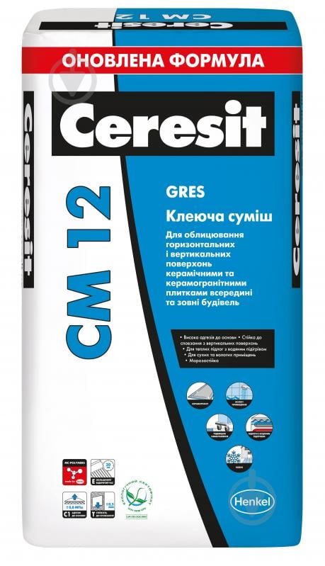 Клей для плитки Ceresit CM-12 25 кг - фото 1