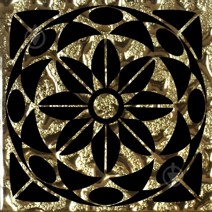 Плитка Grand Kerama Тако скло Леано золото рифлене 777 6,6x6,6