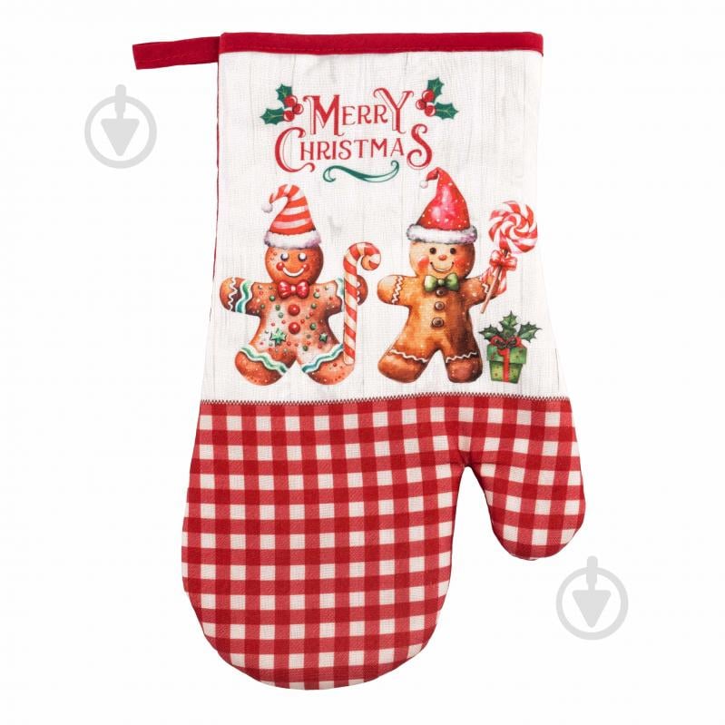 Варежка-прихватка Christmas Gingerbread 18x30 см красный Ardesto - фото 1 Варежка-прихватка Christmas Gingerbread 18x30 см красный Ardesto - фото 1