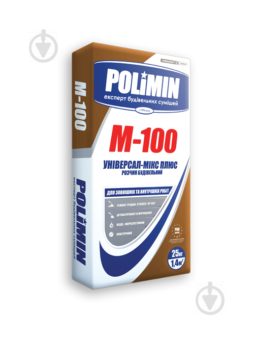 ᐉ Раствор строительный Polimin М-100, 25кг • Купить в Киеве, Украине ...