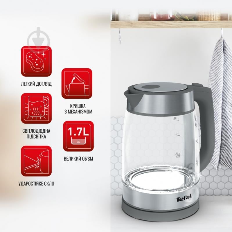 ВІТРИНА! Електрочайник Tefal Glass KI740B30 - фото 11