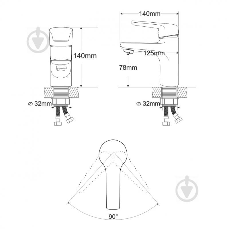 Смеситель для умывальника RJ Keel RBZ083-1 - фото 2