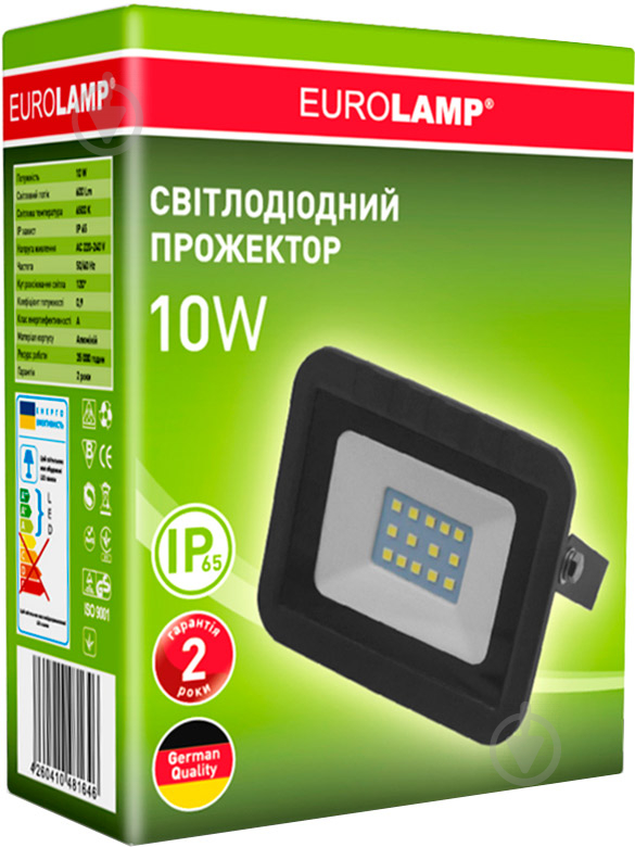 Прожектор Eurolamp 6500 K SMD 10 Вт IP65 чорний LED-FL-10(black) - фото 3