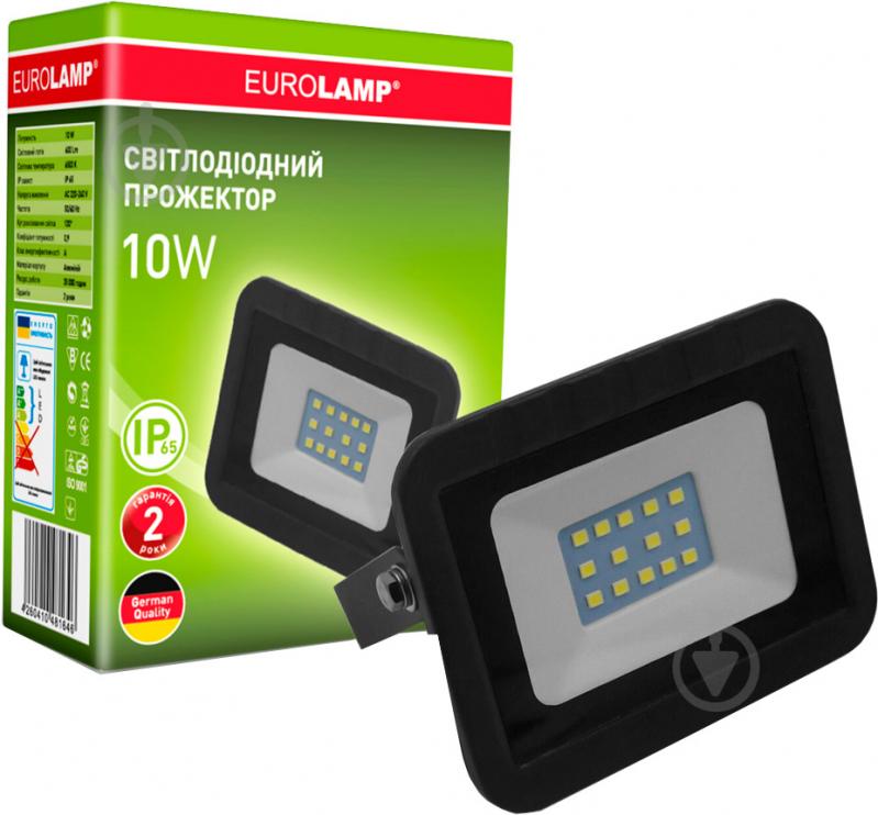 Прожектор Eurolamp 6500 K SMD 10 Вт IP65 чорний LED-FL-10(black) - фото 2