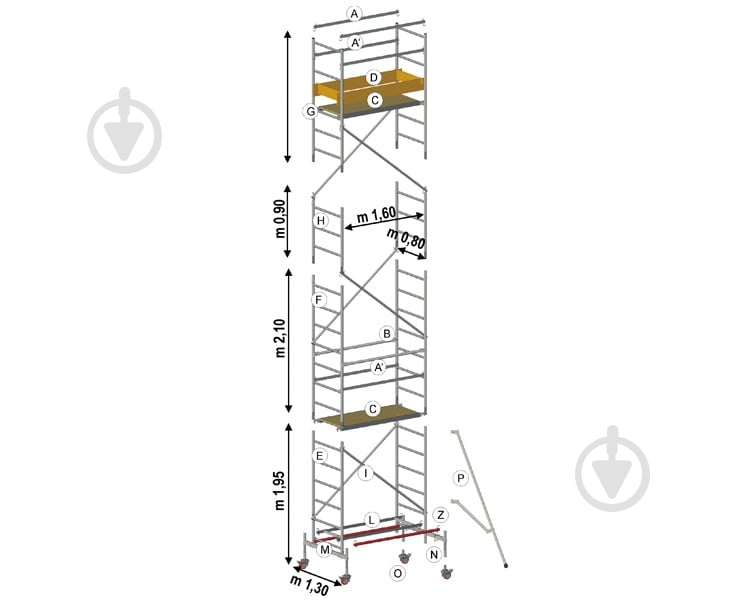 Вышка-тура SVELT MILLENIUM модуль E 1,5 м (TMILL070E) - фото 4