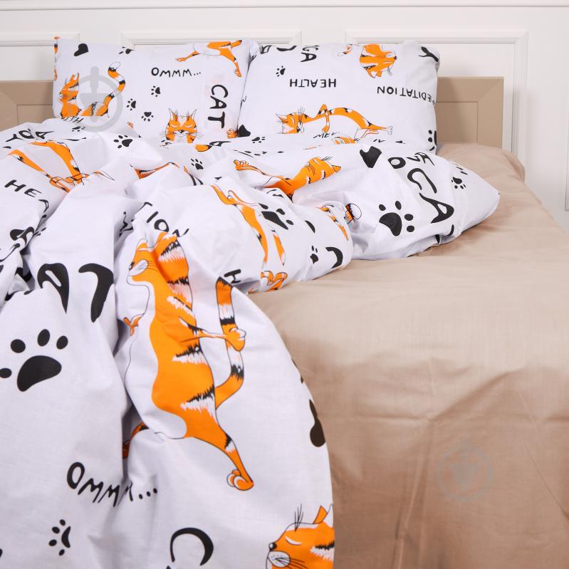 Комплект постельного белья Бязь 17-0621 Yoga Cat Orange 200х220 см мультиколор MirSon - фото 4 Комплект постельного белья Бязь 17-0621 Yoga Cat Orange 200х220 см мультиколор MirSon - фото 4