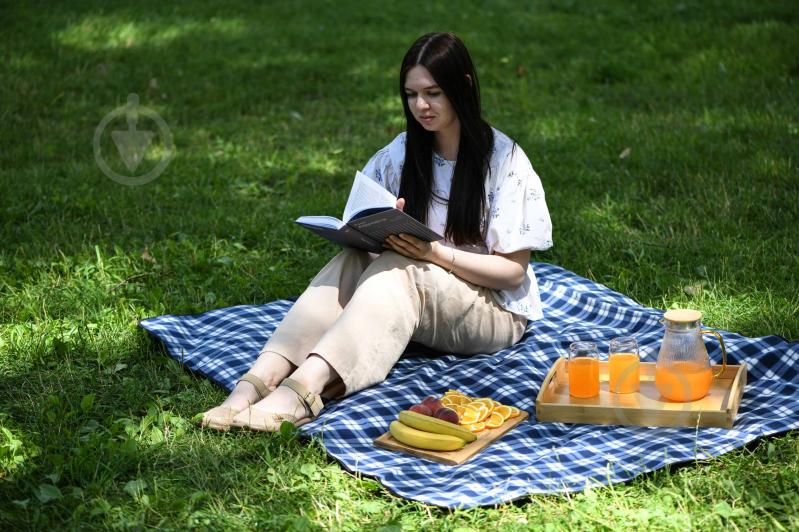 Плед Picnic клетка 130x170 см синий Ardesto - фото 9