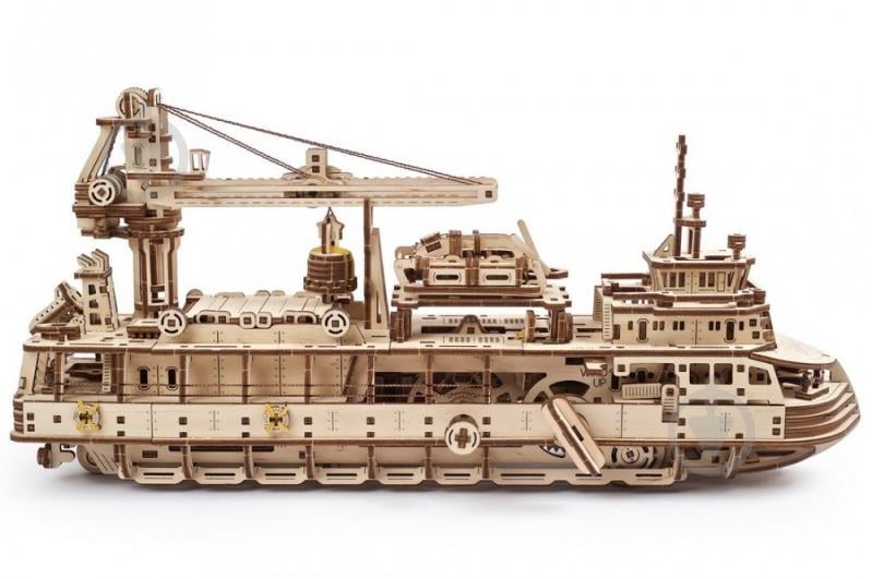 Дерев'яний 3D-конструктор UGEARS Науково-дослідне судно - фото 1
