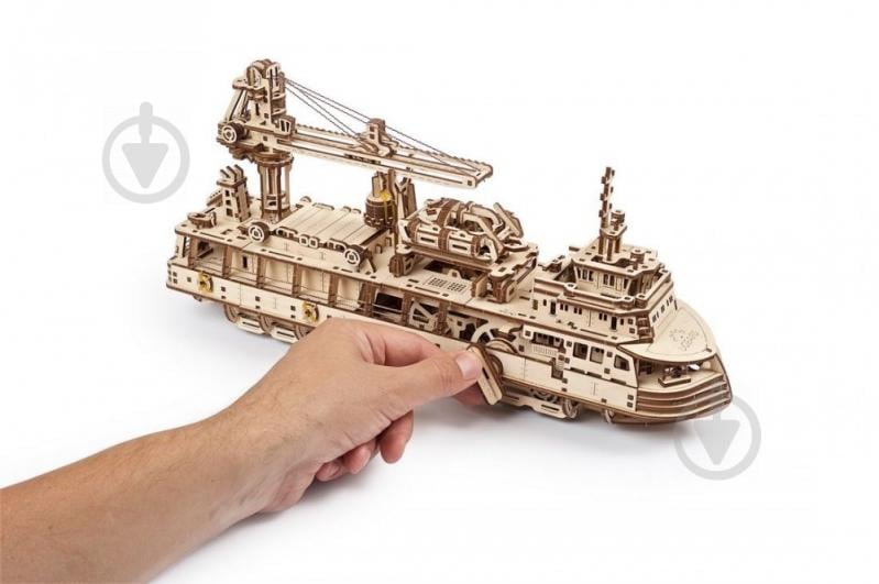Дерев'яний 3D-конструктор UGEARS Науково-дослідне судно - фото 7
