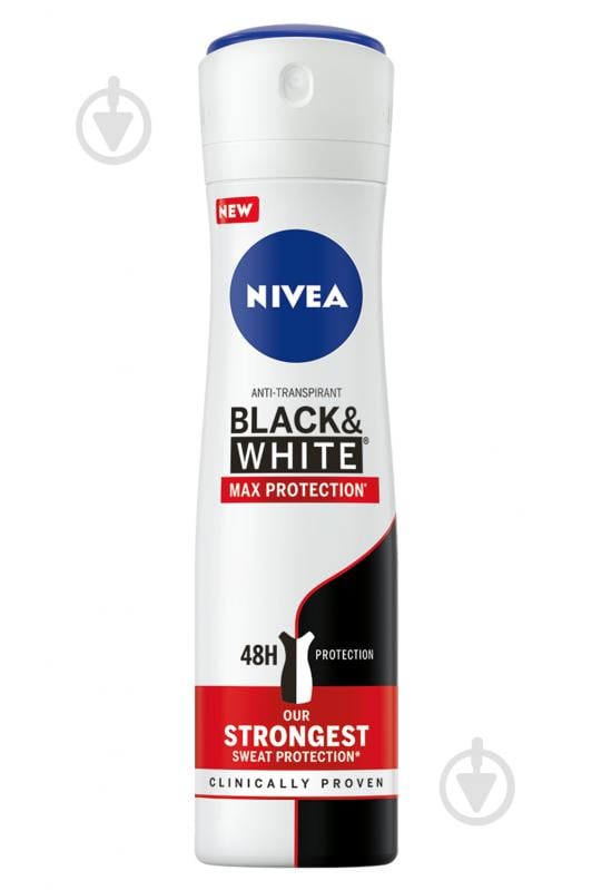 Дезодорант-антиперспірант для жінок Nivea Чорне та біле Max Protection 150 мл - фото 1