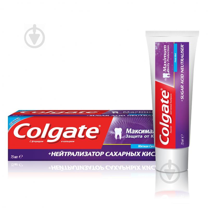 Зубна паста Colgate Максимальний Захист від карієсу + Нейтрализатор Цукрових Кислот 75 мл - фото 1