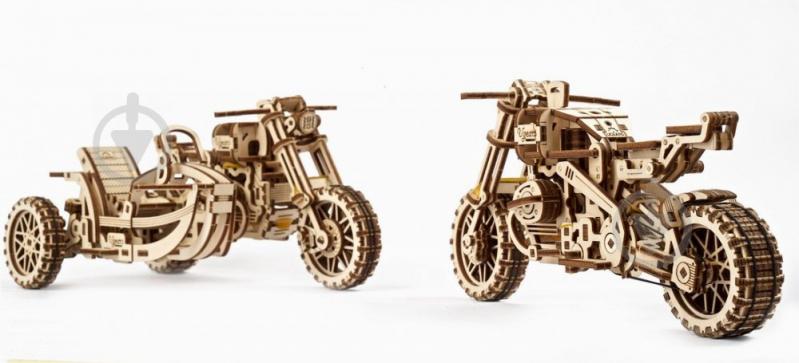 Деревянный 3D-конструктор UGEARS Мотоцикл Scrambler UGR-10 с коляской - фото 8
