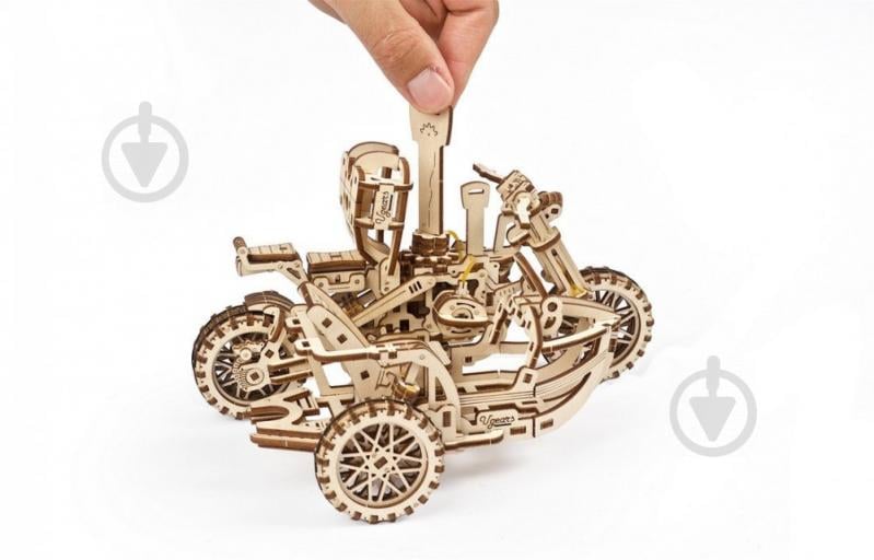 Дерев'яний 3D-конструктор UGEARS Мотоцикл Scrambler UGR-10 з коляскою - фото 15