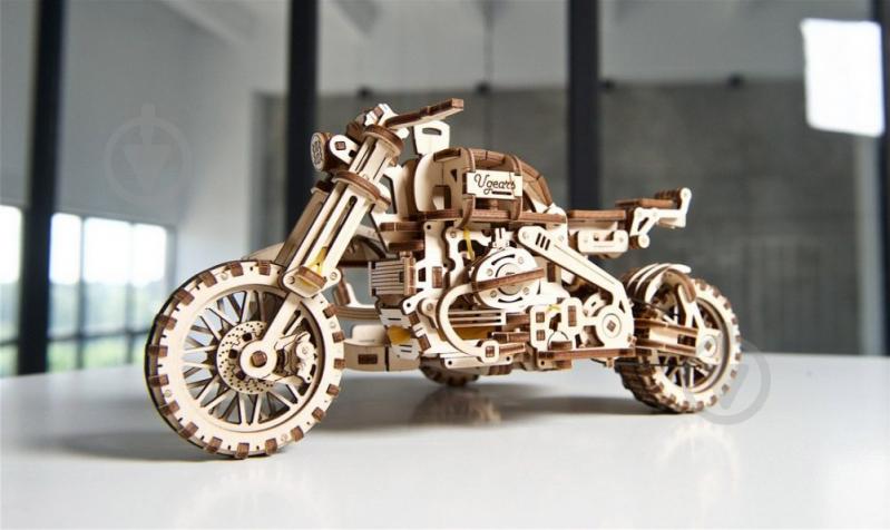 Дерев'яний 3D-конструктор UGEARS Мотоцикл Scrambler UGR-10 з коляскою - фото 22