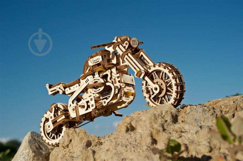 Дерев'яний 3D-конструктор UGEARS Мотоцикл Scrambler UGR-10 з коляскою - фото 27