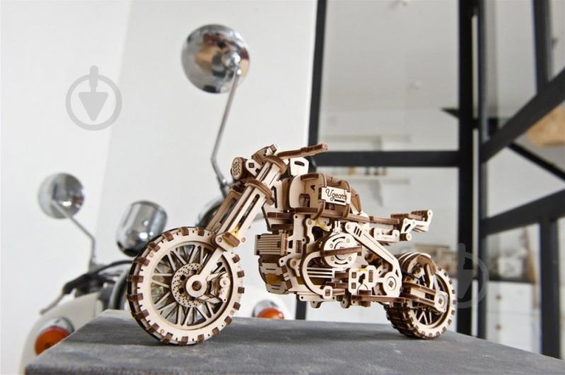 Дерев'яний 3D-конструктор UGEARS Мотоцикл Scrambler UGR-10 з коляскою - фото 21