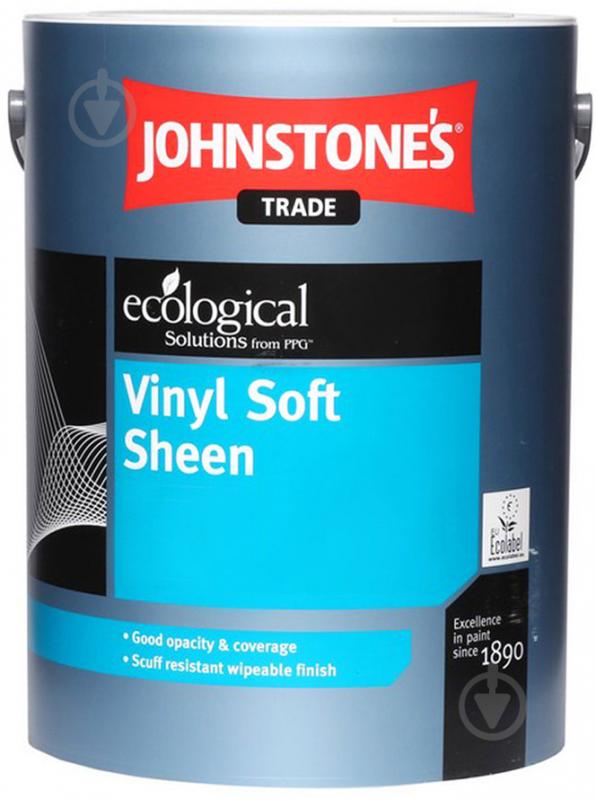 Фарба вінілова водоемульсійна Johnstone's Vinil Soft Sheen шовковистий мат білий 2,5 л - фото 1