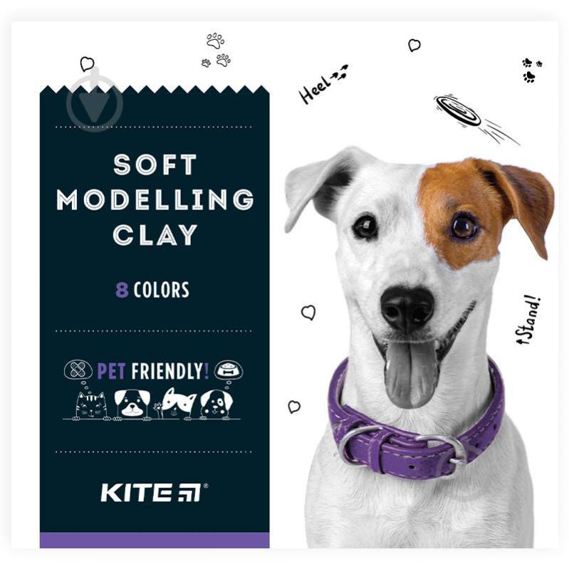 Пластилин восковый Dogs 8 цветов 160 г K22-082 KITE - фото 3