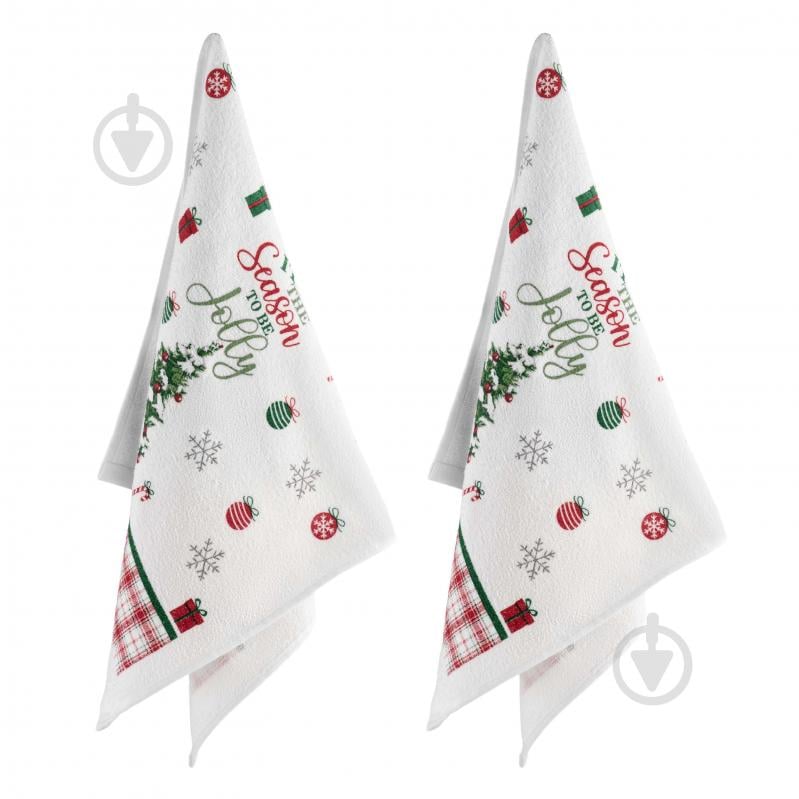 Набір рушників подарунковий в коробці Christmas Tree 38x63 см Ardesto зелений - фото 3