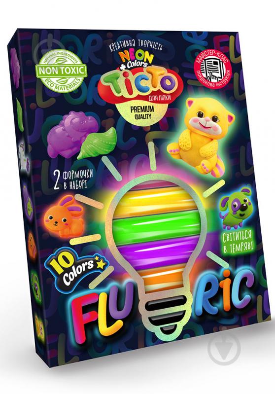 Тесто для лепки Danko Toys FLUORIC 10 цветов укр. (16) в ассортименте - фото 1