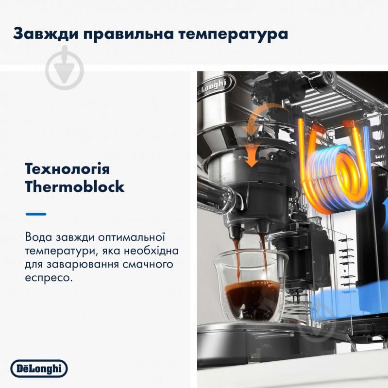 Кавоварка ріжкова Delonghi Dedica Arte EC885.GY - фото 4