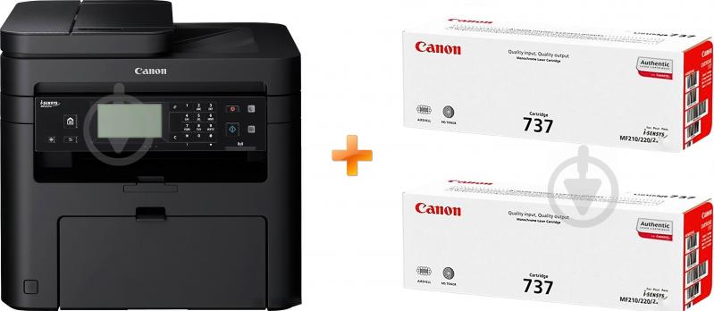 МФУ Canon MF237w c Wi-Fi + (бандл c 2 картриджами) А4 (1418C170) - фото 1