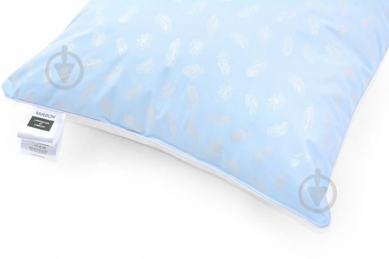 Подушка Пухова №1805 Bio-Blue 90% пух пружна MirSon 50x70 синій - фото 3