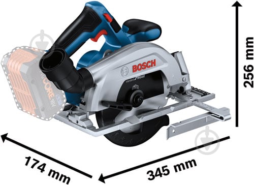 Набір Bosch Professional акумуляторна дискова пила GKS 185-LI SOLO + подарунок акум.18V 1*4Аг 06016C1221 - фото 2