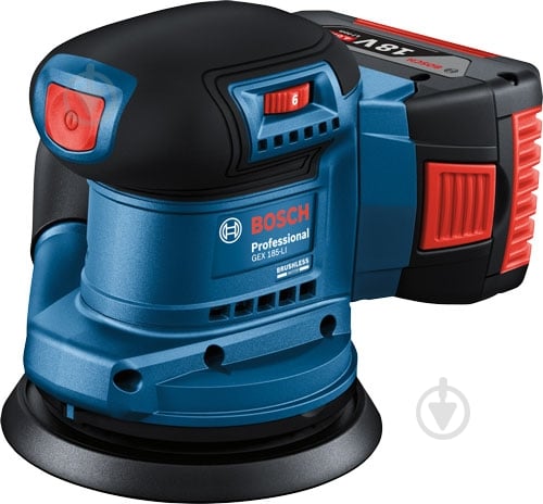 Набор Bosch Professional эксцентриковая шлифмашина GEX 185-LI SOLO + подарок аккум.18V 1*4Ач 06013A5020 - фото 2