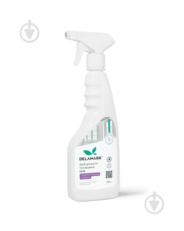 Средство моющее для стекла и зеркал DeLaMark c ароматом лимонника и вербены 0,5 л - фото 1