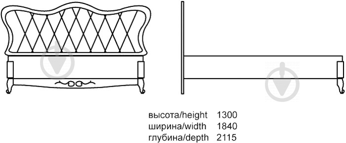 Кровать Aqua Rodos Versal VELBed-160 160x200 см слоновая кость - фото 4