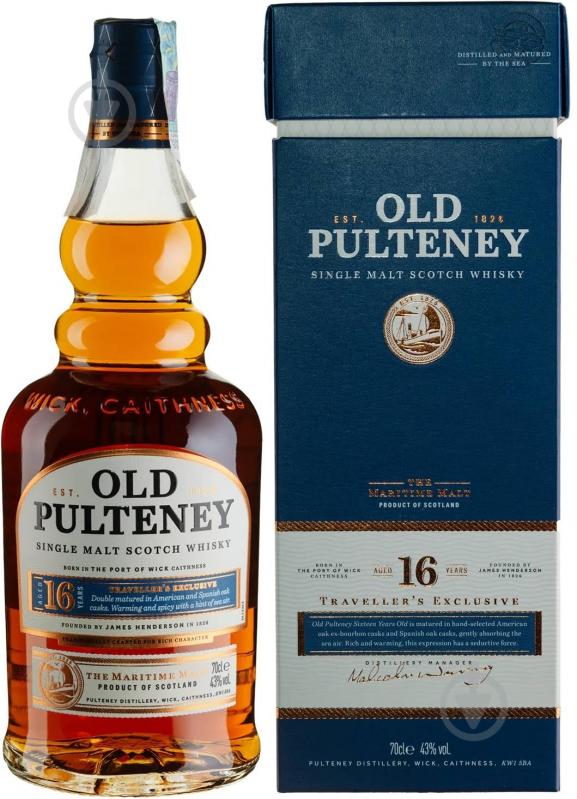 Виски Old Pulteney 16yo 43,0% 0,7 л - фото 1