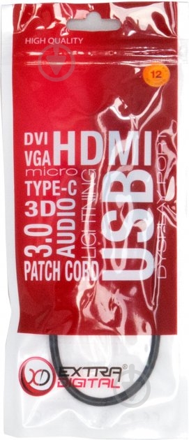 Кабель EXTRADIGITAL USB 2.0 AF / AM black (KBU1794) - фото 4 Кабель EXTRADIGITAL USB 2.0 AF / AM black (KBU1794) - фото 4