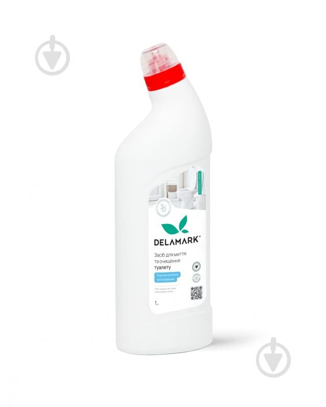 Засіб для унітаза екологічний DeLaMark з ароматом білих квітів бавовни 1 л - фото 1 Засіб для унітаза екологічний DeLaMark з ароматом білих квітів бавовни 1 л - фото 1
