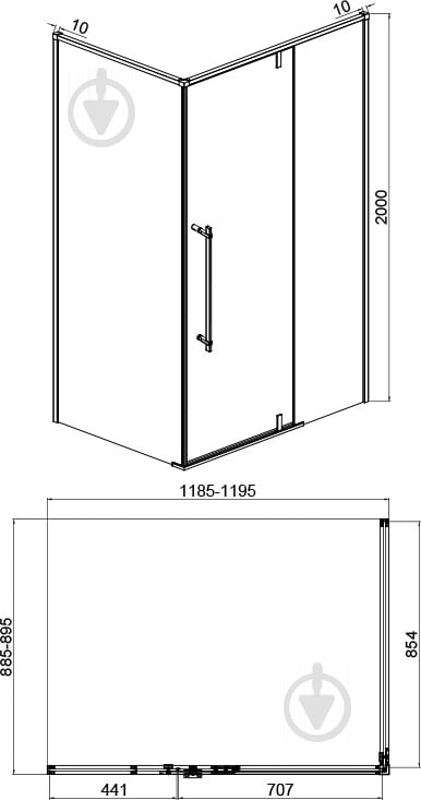 Душова кабіна Bravat Stream R 120х90х200 (Npc1231-R) - фото 2