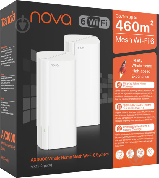 Wi-Fi-роутер TENDA Система WiFi-Mesh MX12 NOVA AX1800 2 мод - фото 5