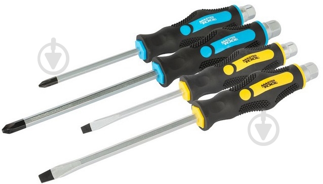 Викрутка ударна MasterTool EXTERNAL HEX набір 4 шт PH2х100/PH3х150/SL6х100/SL8х150 40-1154 - фото 1