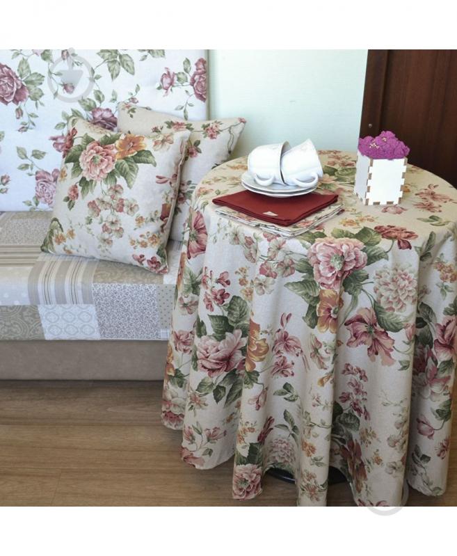Скатерть Глория Роза Ø 200 см разноцветный Прованс - фото 2
