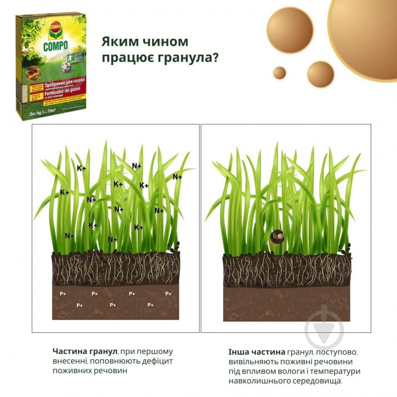 Удобрение для газонов Compo длительного действия 2кг - фото 4