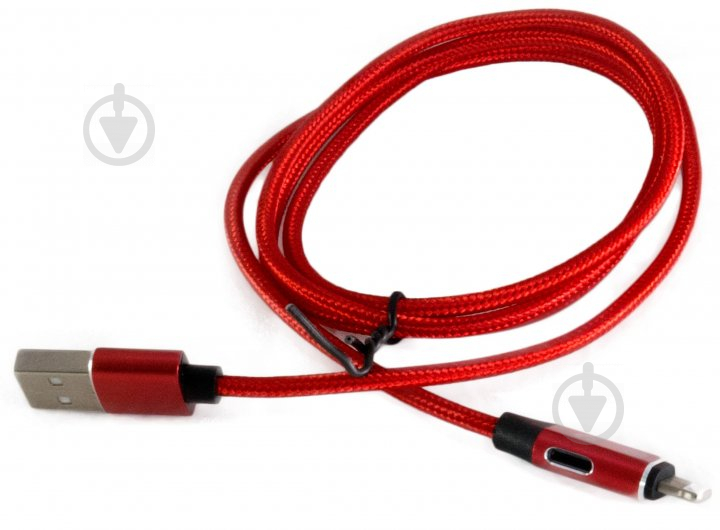 Кабель EXTRADIGITAL USB A Male to iPhone (lightning handsfree / lightning) x2 1 м red (KBU1772) - фото 3