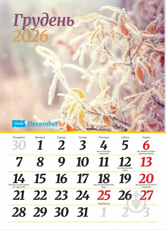 Календарь настенный Діана Плюс "Світовид "міні" Пори року 2026 - фото 3