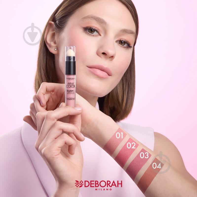 Помада жидкая DEBORAH 2 в 1 Easy Color Blush & Lipstick 02 Cold Rose 4 мл - фото 2