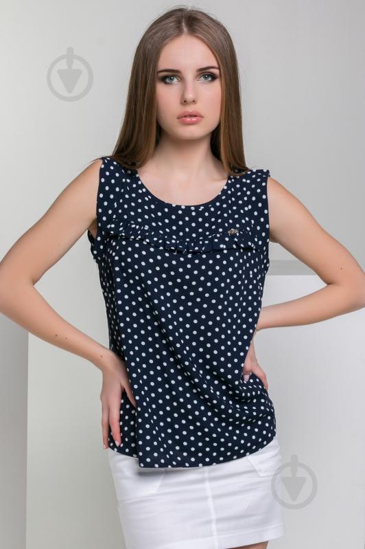 Блуза Azuri Горох р. S синій 5254-58/83 - фото 2 Блуза Azuri Горох р. S синій 5254-58/83 - фото 2