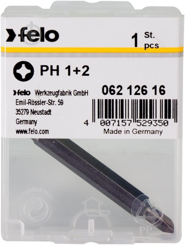 Бита Felo двухсторонняя PH1/PH2x60 мм 06212616 - фото 1