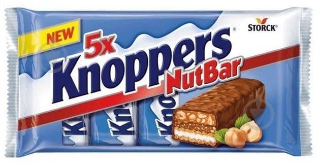 Батончики Knoppers с лесным орехом 5х40 г - фото 1