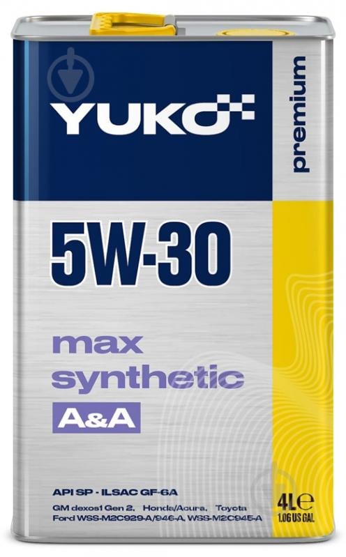 Моторне мастило YUKO MAX SYNTHETIC 5W-30 4 л - фото 1