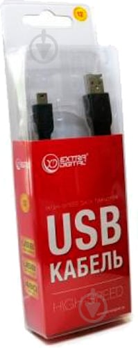 Кабель EXTRADIGITAL USB 2.0 AM / mini USB B 28 AWG Hi-Speed 1,5 м чорний (KBU1628) - фото 5