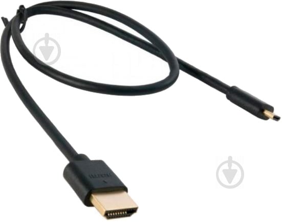 Кабель EXTRADIGITAL micro HDMI to HDMI v 2.0 36 AWG Gold PVC 0,5 м черный (KBD1678) - фото 1